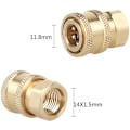 Miniatyrbillede 2 af 5: 1/4'' højtryksrenser sæt lynkobling Messing høj koblingsadapter højtryksrenser fitting højtryksrenser C