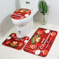 Miniatyrbillede 4 af 5: Julepynt toiletgulvmåtte Firedelt badeværelse julemåttesæt, F3,