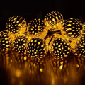 Miniatyrbild 2 av 5: Varmvit [Solar 8 funktioner] 5 meter 20 LED-ljus ihåliga bollar Strängljus julhelg prydnadsdekoration, f
