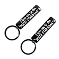 Miniatyrbillede 2 af 4: 2 stk Valentinsnøglering Stocking Stuffer Romantisk par nøglering Fødselsdagsgave