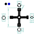 Miniatyrbillede 2 af 5: 2 STK Universal Multifunktion Cross Triangle Key Skruetrækker til Elektrisk Tog Elevator Kabinet Ventil Legering Firkantet Trian
