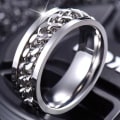 Miniatyrbild 3 av 5: Rostfritt stål Öl Flasköppnare Roterbar Kedja Finger Ring Smycken Bar Tool Silver US 8
