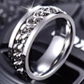 Miniatyrbillede 4 af 4: Rustfrit stål øl flaskeåbner Roterbar kæde finger ring smykke bar værktøj Black US 6