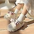Miniatyrbillede 3 af 5: Dame Casual Home Shoes Slip On Åndbar Fuzzy Slippers House Open Toe Plys Slipper