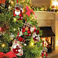 Miniatyrbillede 3 af 5: Julestrømper, sæt med 4 Xmas personlige julestrømper, julestrømper til at hænge julemanden Rensdyr Sn