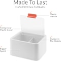 Miniatyrbild 3 av 5: Tips och Q Tip organizer med lock - Vit case med 2 sektioner för bomullspinnar, sminksvampar, tand