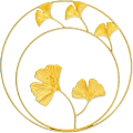 Miniatyrbillede 2 af 5: Gyldne jernvægskulptur i form af et Gingko-blad, Ahornblad, Skildpaddeblad, Palmeblad, Cannablad