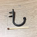 Miniatyrbillede 2 af 4: Piao 10 stk enkeltkroge sorte vægkroge sort knagerække udstyret med monteringsskruer