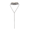 Miniatyrbild 1 av 4: 2 st Multi-rader Strass Choker Halsband Rund Hals Lång Drag Justerbar Hänge Halsband Smycken För Kvinnor (röd, svart)