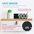 Miniatyrbild 3 av 5: Digital väckarklocka, [uppgraderad version] LED-klocka i sovrummet med temperaturdisplay, justerbar ljusstyrka, röststyrning