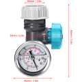 Miniatyrbillede 5 af 5: Justerbar vandtryksregulator med trykmåler Drivhushavevandingscontroller Messing blyfri justerbar