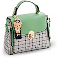 Miniatyrbillede 2 af 5: Kvinder Håndtasker Sød Crossbody Taske Til Piger Gitter Skuldertasker Pu Læder Messenger Bag Top-håndtag Taske Med Klap Pink A916-812 Green