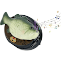 Pikkukuva 1 / 3: Syntynyt melko hauska elektroninen laulava kalalelu | Singing and Beating Simulation Fish on leikkuulaudalla | Outoa huijauslaulua