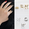Miniatyrbild 3 av 5: 3 st/ set Mode kvinnors pil Hollow Midi Knuckle Open Finger Ring Band Present Silver