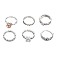 Pikkukuva 1 / 5: 6 kpl Retro Naisten Faux Pearl Zircon Crown Hollow Band Ristemäiset Midi Sormukset Korut