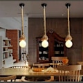 Miniatyrbild 3 av 4: E27 Socket Retro ljuskrona Pendellampor Justerbar 1M Retro hamparep taklampa för barrep Cafe trappa restaurang