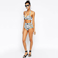 Miniatyrbild 1 av 5: kvinnor High Waist Bikini Set Push Up Vadderad BH Baddräkt Baddräkt Strandkläder S