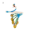 Miniatyrbillede 1 af 5: Hæklet løkke Peacock Design Justerbar syning Ring Bære fingerbøl strikkeudstyr til husholdningen 3