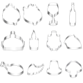 Miniatyrbillede 1 af 4: Thanksgiving Day Cookie Form rustfrit stål 12 stykke sæt kage bagning DIY Tool,