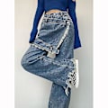 Miniatyrbillede 2 af 5: lige jeans i nyt design til kvinder L