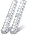 Pikkukuva 1 / 5: 2 set 10 LED-valoa, langaton, USB ladattava, magneettinen, liiketunnistin, 2 valaistustilaa, kannettava. vaatekaapin valo,