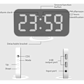 Miniatyrbild 5 av 5: Digital väckarklocka med USB laddarport Väckarklocka Sminkrum Spegel Reselarm Skrivbord Sovrumsklocka Dimbar larm