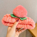 Miniatyrbillede 3 af 4: Mikrofiber pandebånd Blødt plys ferskendesign Makeup pandebånd Elastisk hårbånd Ansigtsvask Spa Bruser Dark Pink