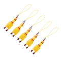 Miniatyrbillede 2 af 3: 5 Pack Squeeze Screaming Chicken nøglering Sjov gul knirkende kylling vedhæng til nøgler Tasker Telefoner
