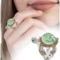 Miniatyrbillede 3 af 3: Turkis diamant Halo Ring smykkegave Size 6