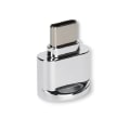Pikkukuva 1 / 4: USB3.1 OTG -sovittimeen liitetty matkapuhelintabletti Android Type-C -kortinlukija (hopea ketjulla)