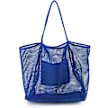 Miniatyrbillede 1 af 5: Mesh Beach Tote Dame Skulder Håndtaske A916-624 Blue