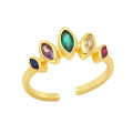Pikkukuva 5 / 5: Sormus Vintage Zircon Geometry Stud Muotikorut Ac10139 white