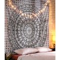 Miniatyrbild 1 av 4: Mandala Väggtapet - Svart - Stor storlek Hippie Tapestry Beach Elephant Printed Väggupphängning i bomull för sovrum D