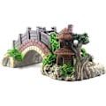 Miniatyrbillede 5 af 5: 1 stk Aquarium Magic Resin Dekoration Farverig Bridge Pavillion Tree Rockery til akvarium