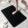Miniatyrbild 1 av 4: Memory Foam halkfri badmatta, maskintvättbar absorberande badmatta, duschmatta för badrum, 50 x 80 cm, svart