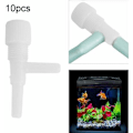 Miniatyrbillede 2 af 5: Regulatorventil, 10 stk. Akvarium akvarium plast 3-vejs luftpumpe regulatorventiler hvid，
