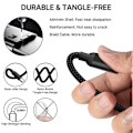 Miniatyrbild 4 av 5: i 1 multi USB laddare, flätad nylon med mikro USB typ C-kontakter för iPhone, Samsung Galaxy, surfplattor, OnePlus, LG, Kindle, PS4, PS5 och mer