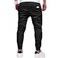 Pikkukuva 2 / 3: Miesten yksiväriset kiristysnyörillä joustavat vyötäröhousut Black 2XL