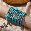 Miniatyrbillede 3 af 5: Armbånd Stenblå Modesmykker B2469 S2208-15
