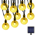 Miniatyrbild 1 av 5: Varmvit 30 lampor 6,5 meter 8 funktioner 1,8 cm Bubble Ball Solar String Light Bubble Ball LED Utomhus Kristallkula Li
