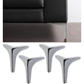 Miniatyrbillede 3 af 5: 4 metal sofaben med tre-benede skabsben