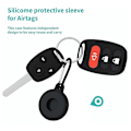 Pikkukuva 4 / 5: 3 kpl Apple AirTag pehmeälle cover , avainnipun koukulla, turva- ja katoamissuojalla, minihelposti kuljettava anti-scratch ihosuoja C Black