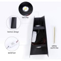 Miniatyrbillede 4 af 5: Sort varmt hvidt lys 10w moderne minimalistisk LED soveværelse sengekant stue væglampe kreativ dobbelt pandelampe, for in