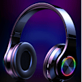 Miniatyrbillede 3 af 4: Sammenfoldeligt headsetkort til trådløs subwoofer belyst Bluetooth headset (sort)