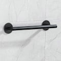 Miniatyrbillede 5 af 5: Mat sort 30 cm håndklædeholder kompatibel med badeværelse med toiletpapir dåse og krog, selvklæbende badeværelsestilbehør uden boring, 3 rum