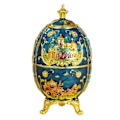 Miniatyrbild 1 av 4: Gyllene slott och blå tandpetare hållare europeisk press-typ automatisk tandpetare box pop-up vardagsrum soffbord tandpetare förvaringstank