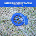 Miniatyrbillede 5 af 5: Fiskenet, monofilament nylon håndfiskenet med håndreb Fiskenet lokkemad, 2,4 m / 95 tommer, 0,5 finger mesh