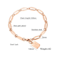 Miniatyrbillede 2 af 4: Geometrisk Firkantet Rose Guld Armbånd Dame Guld