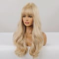 Miniatyrbillede 3 af 5: Lang krøllet blond hvid blond paryk