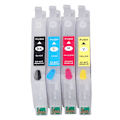 Miniatyrbillede 1 af 10: 4 stk. genanvendelige printerpatroner med permanent chip i 4 farver sort, cyan, magenta, gul T0561 T0562 T0563 T0564